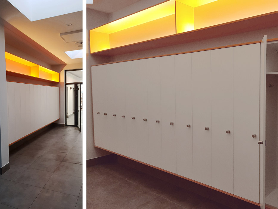 Projekty wnętrz, meble na zamówienie dla biura klinika imc